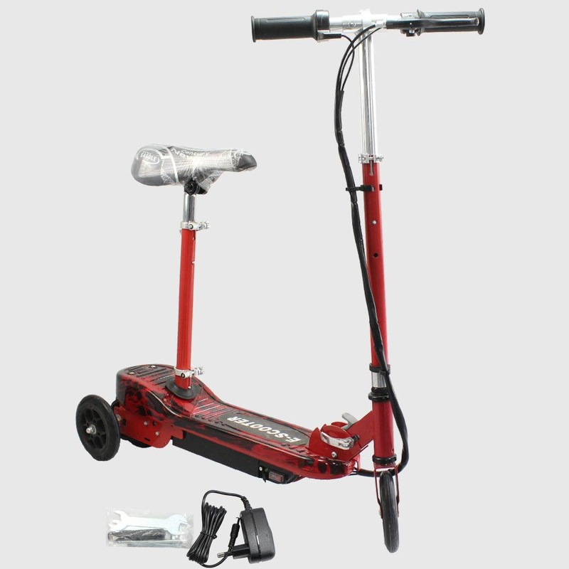 Red Kick E-Scooter Electric Seat Foldable Kids Electric Scooter