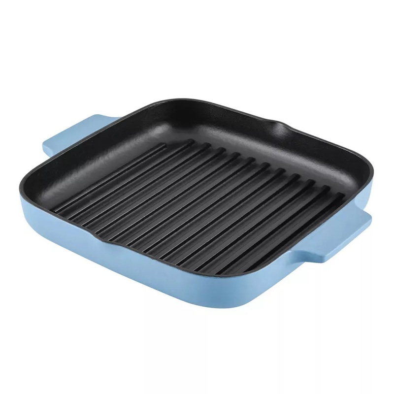 11″ Enameled Cast Iron Square Grill and Roasting Pan
