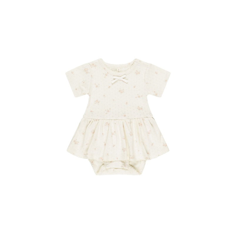 Quincy Mae Pointelle Skirted Bodysuit – Pink Ditsy