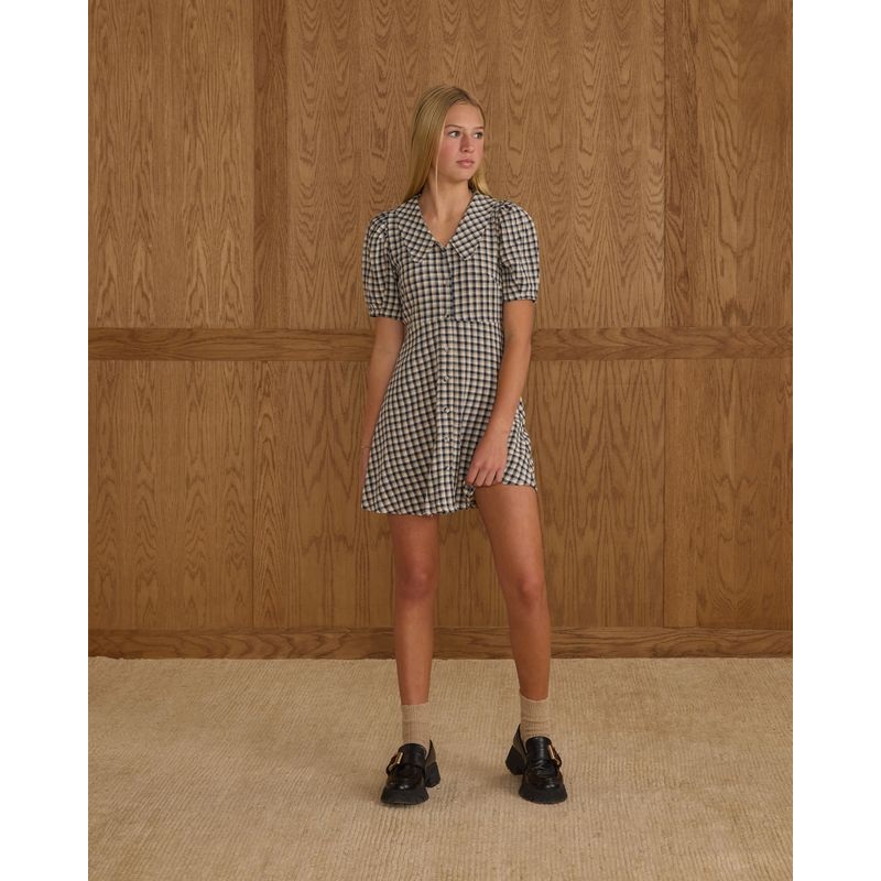 Rylee + Cru Del Mar Dress | Navy Check – Teen