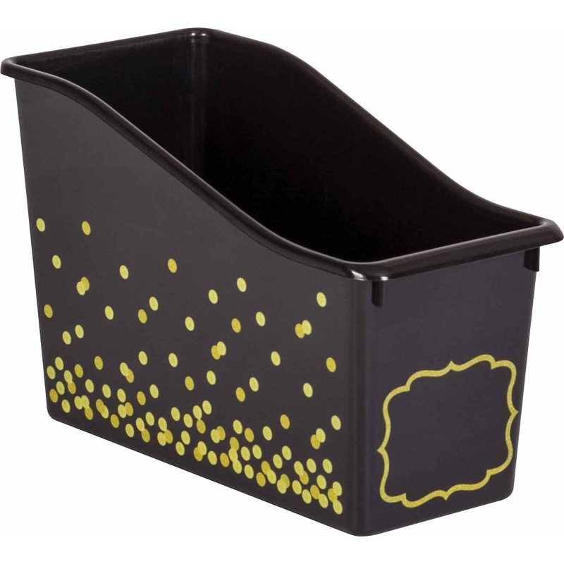 Black Confetti Plastic Book Bin(C)