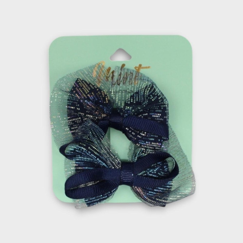 Navy Bow Hair Pin (Pack Of 2)