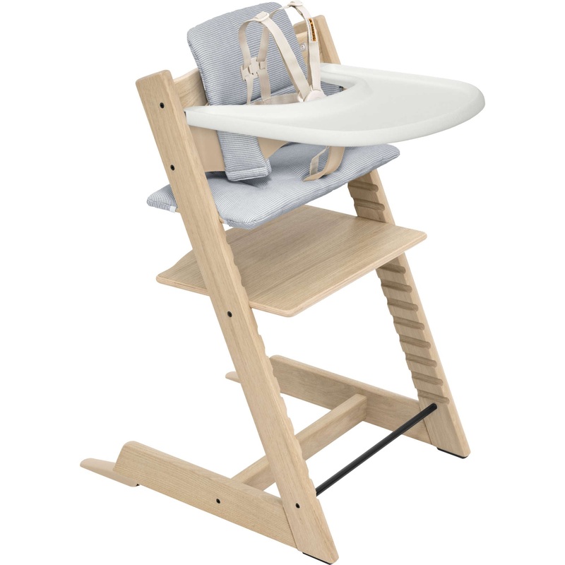 Stokke Tripp Trapp High Chair Oak with Cushion + Stokke Tray