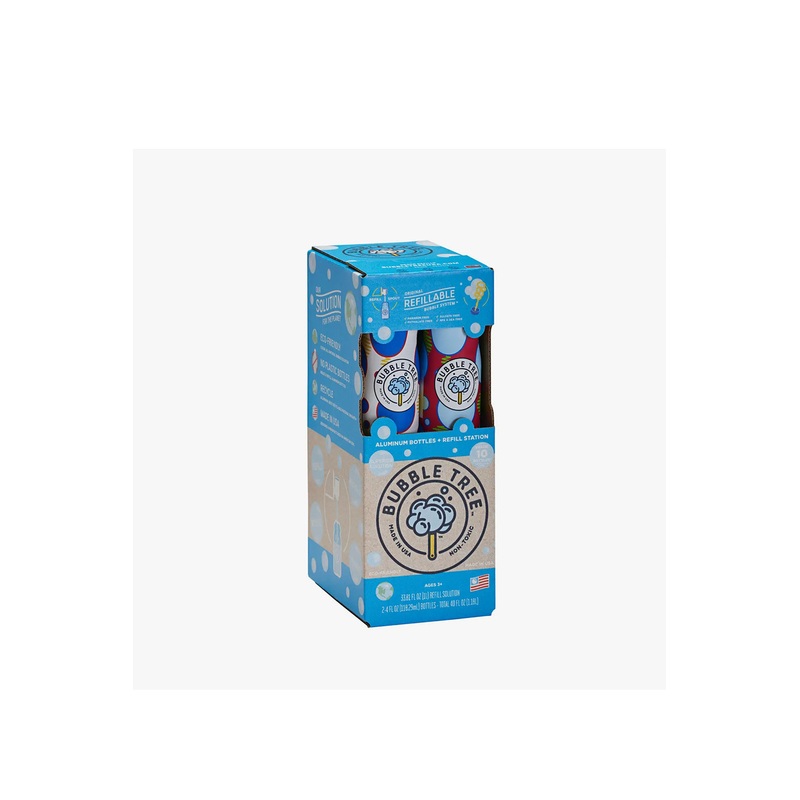 Bubble Tree Aluminum Bottle Bubble 2 Pack With 2 Liter Refill Station
