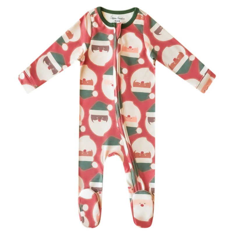 Copper Pearl Claus Zip Up Footie