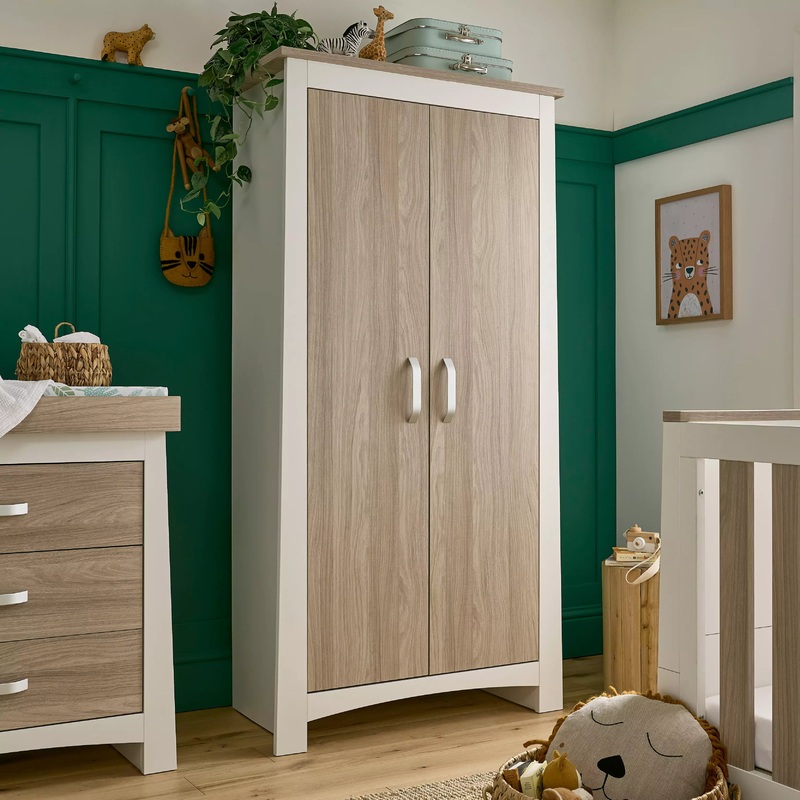CuddleCo – Ada Nursery Wardrobe – White & Ash