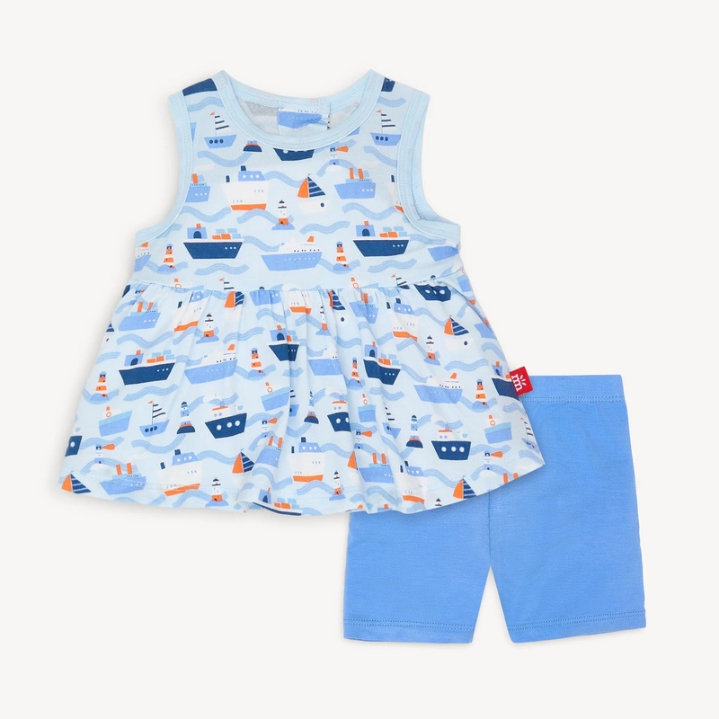 forever and all-waves modal magnetic roll around sleeveless top + bike short set