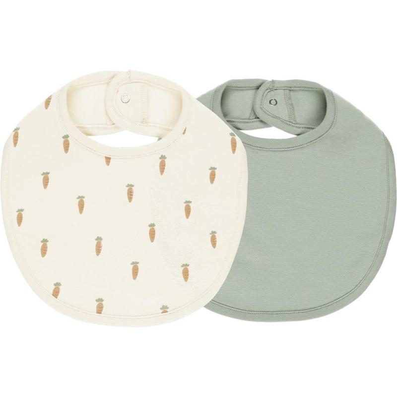 Quincy Mae Jersey Snap Bib, 2 Pack || Carrots, Sage