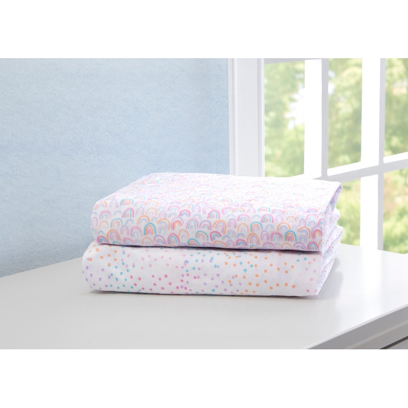 Rainbow Confetti Fitted Crib Sheets – 2 Pack