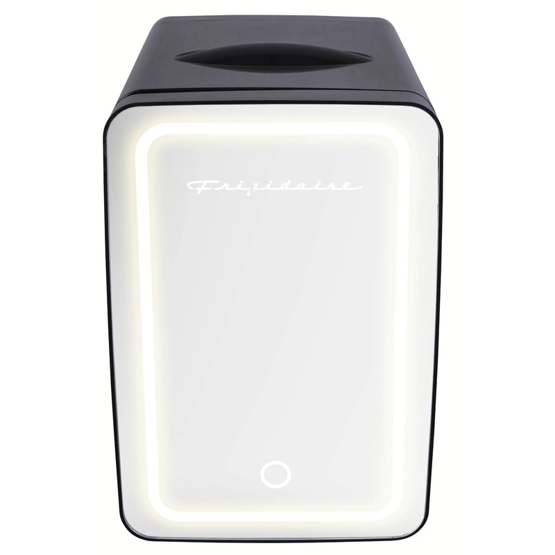 9 Can Beauty Lighted Mirror Countertop Mini Fridge Black