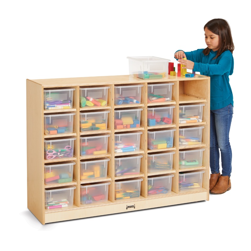 Jonti-Craft 25 Cubbie-Tray Mobile Storage – with Clear Trays