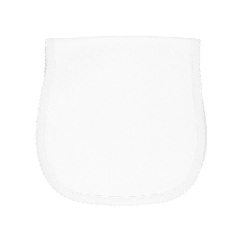 Pique Bone Large Burp Pad White