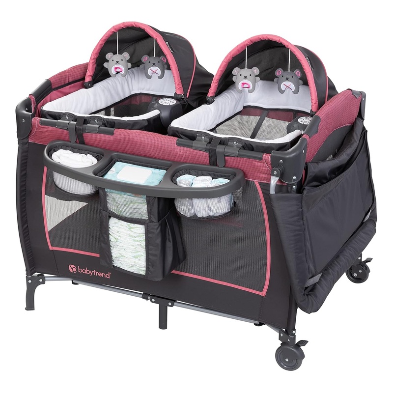 Baby Trend Lil’ Snooze Deluxe III for Twins, Cozy Berry