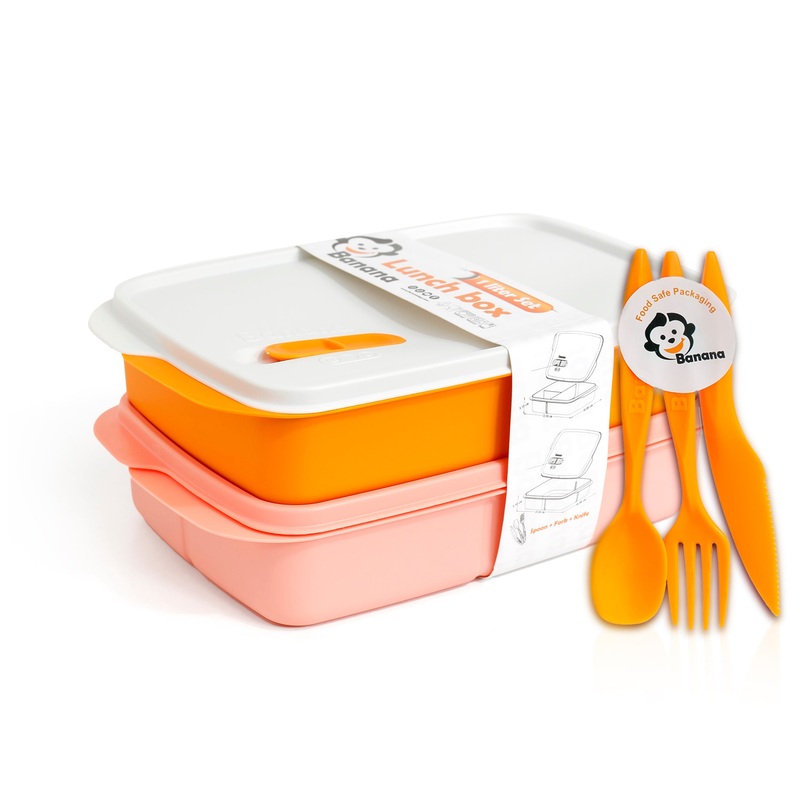 Salmon Plastic Lunch Box  1.5L