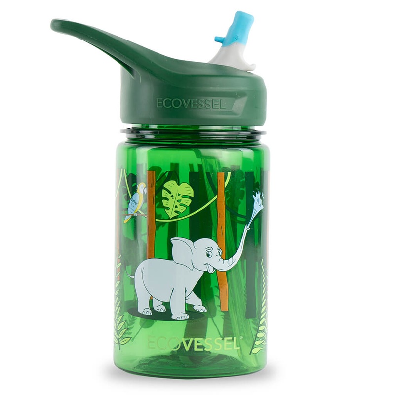 EcoVessel Splash Kids Straw Bottle Jungle