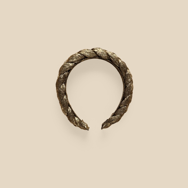 Noralee Metallic Braided Headband | Gold