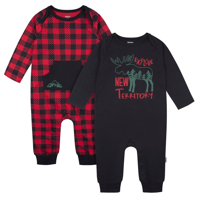 2-Pack Baby Boys Explore Rompers, 12M