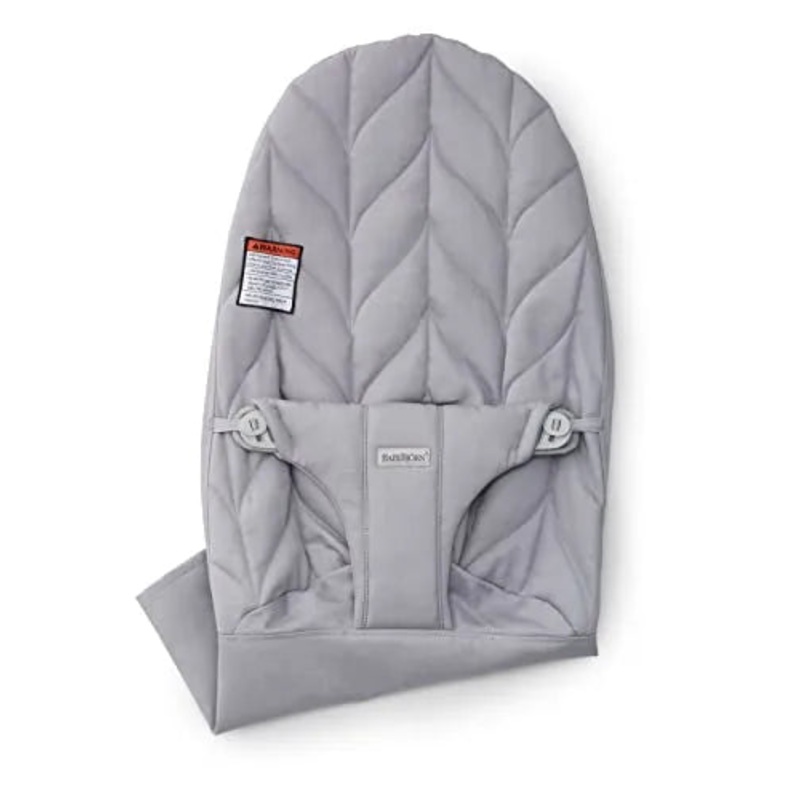Fabric Seat for Bouncer, Cotton, Petal Quilt, Light Gray (See Description)
