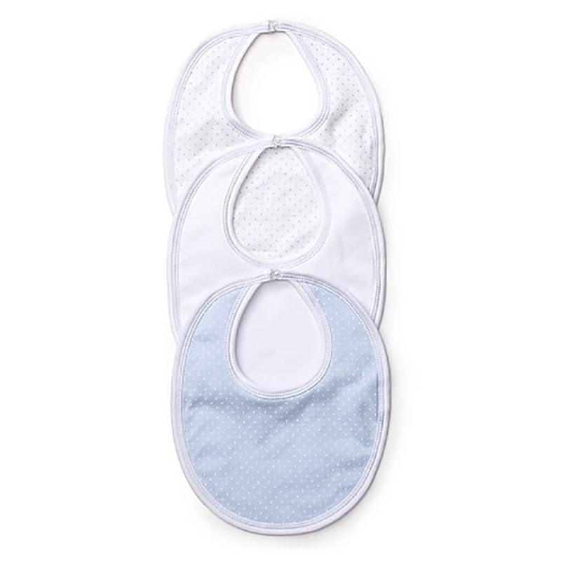 Kissy Kissy 3 Pack Print Bib Set Dots Light Blue