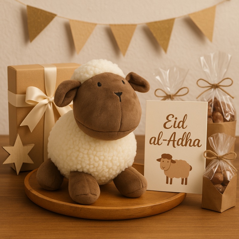 Sheep Plush Toy – Coffee & Beige