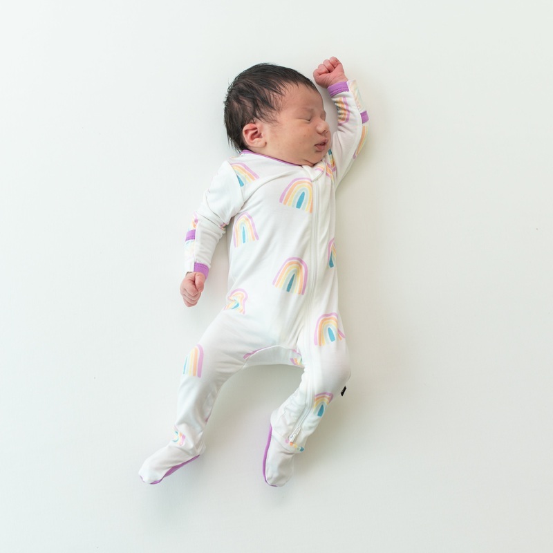Zippered Footie in Poi Rainbow