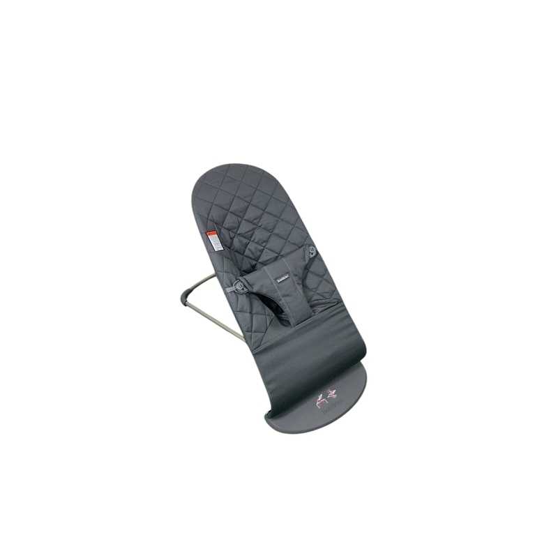 BabyBjorn Bouncer Bliss, Anthracite Cotton Classic Quilt, Dark Gray