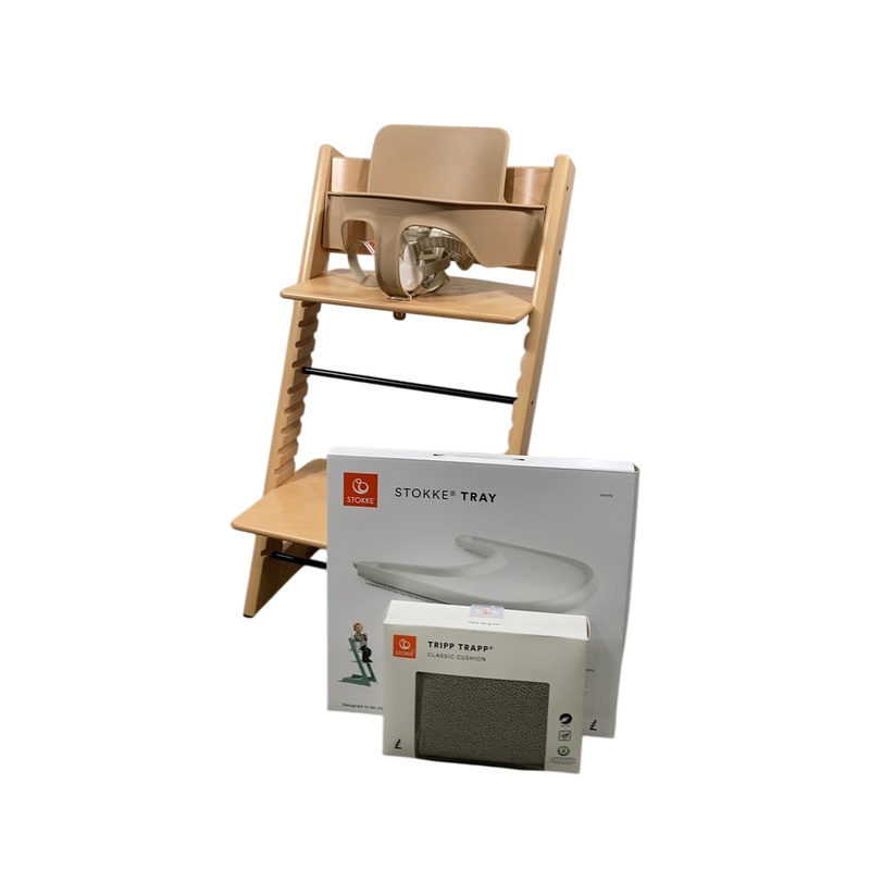 Stokke Tripp Trapp Complete High Chair, 1, Dots Grey, Natural