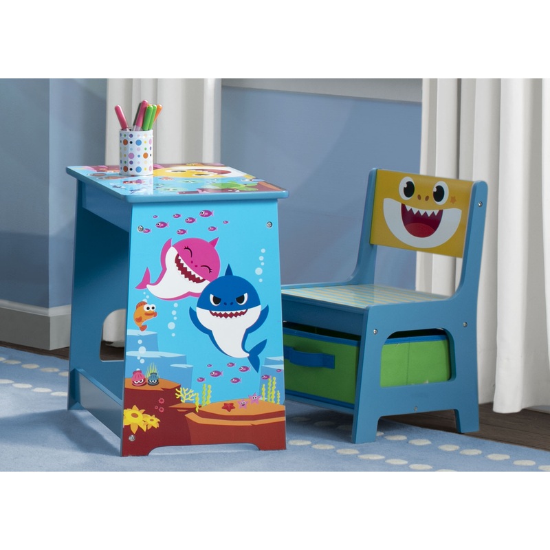 Baby Shark Wood Art Desk and Chair Set