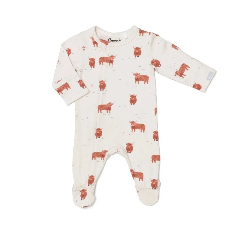 Coccoli – Modal 2-Way Zipper Footie – Highland Cows
