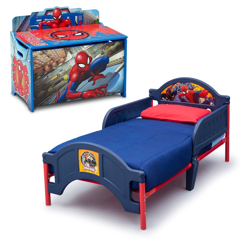 Marvel Spider-Man 2-Piece Toddler Bedroom Set – Includes Toddler Bed and Deluxe Toy Box