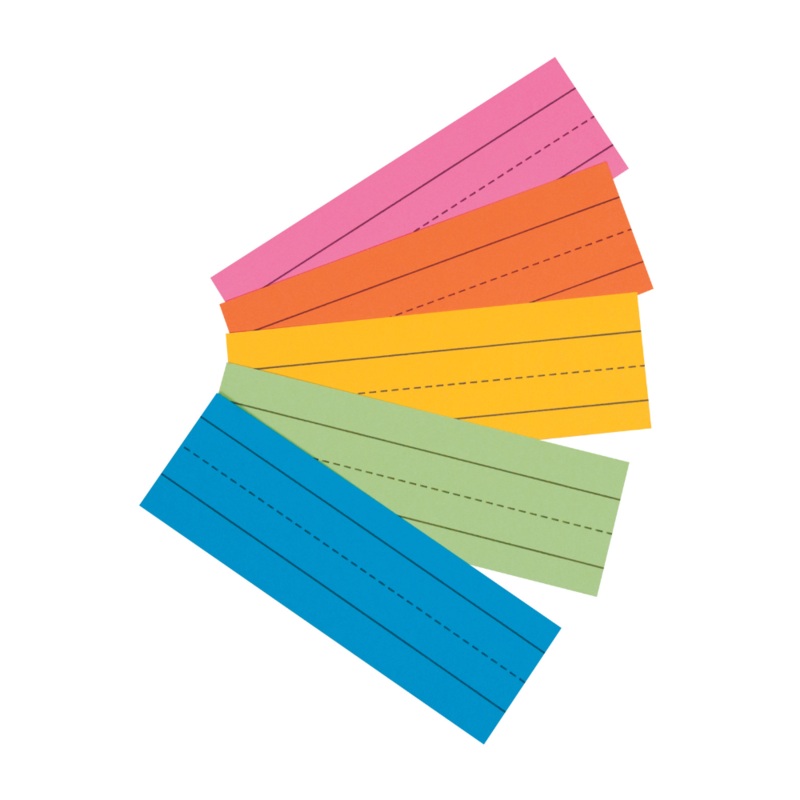 Pacon Super Bright Flash Cards – Ruled, 5 Assorted Super Bright Colors,