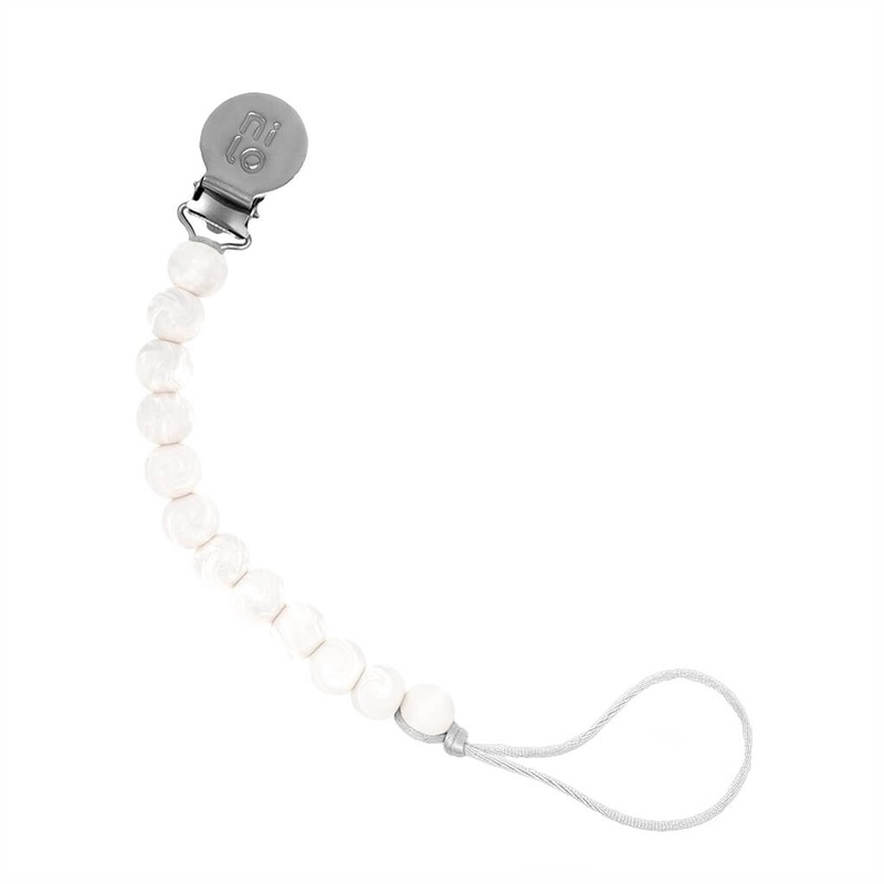 Small Silicone Beads Pacifier Holder Pearl