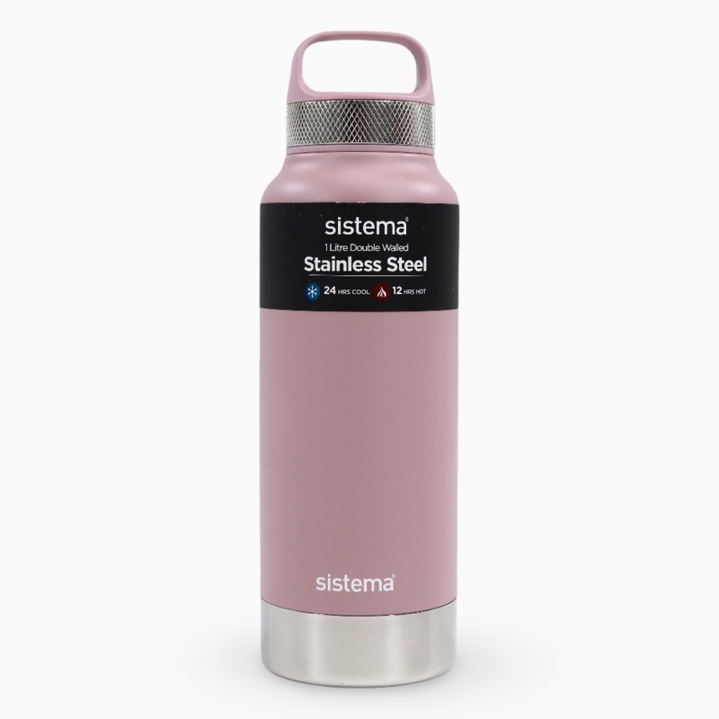Sistema Stainless Steel Insulated Bottle  Pink