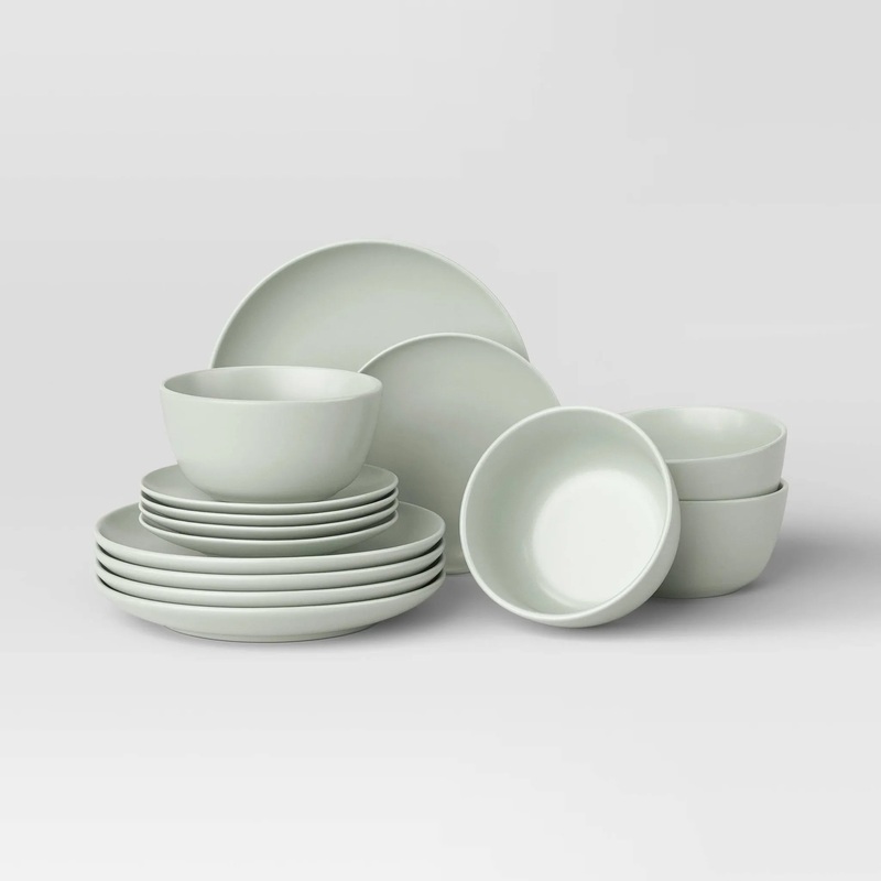 12pc Stoneware Avesta Dinnerware Set- Light Green (See Description)