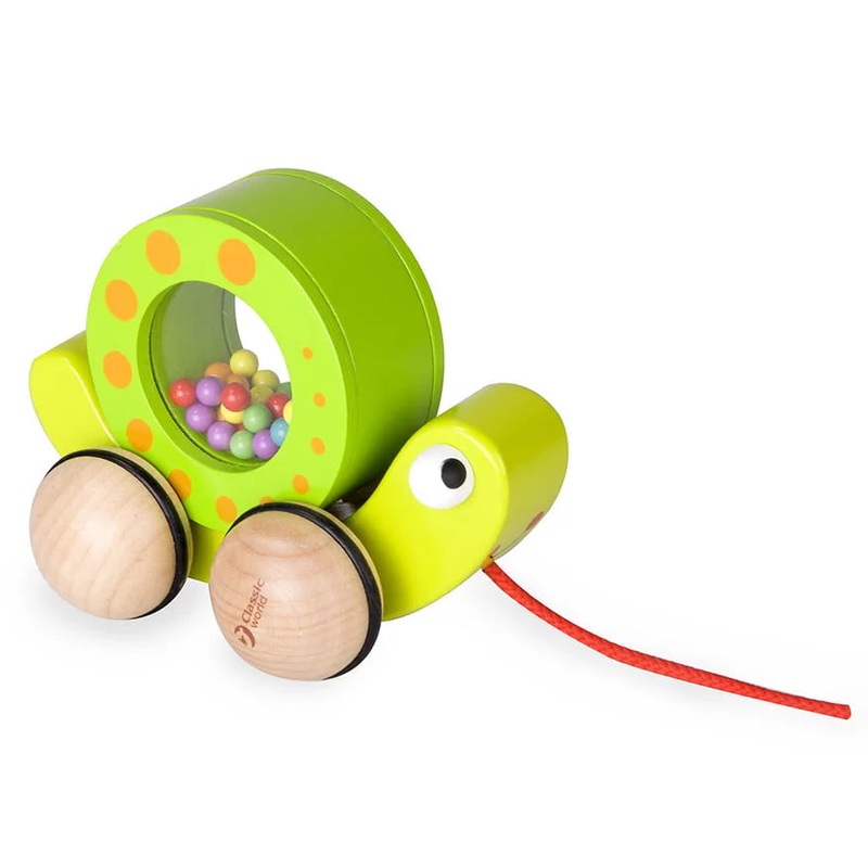 Classic World – Rolling Snail Pull Toy And Rattle