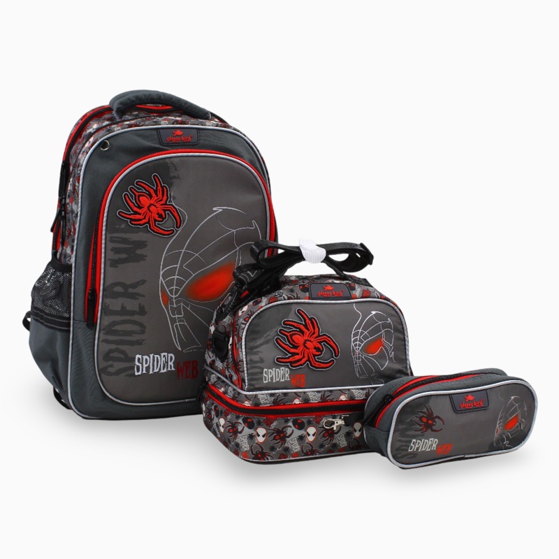 Grey Spiderman School Set  17 Inches