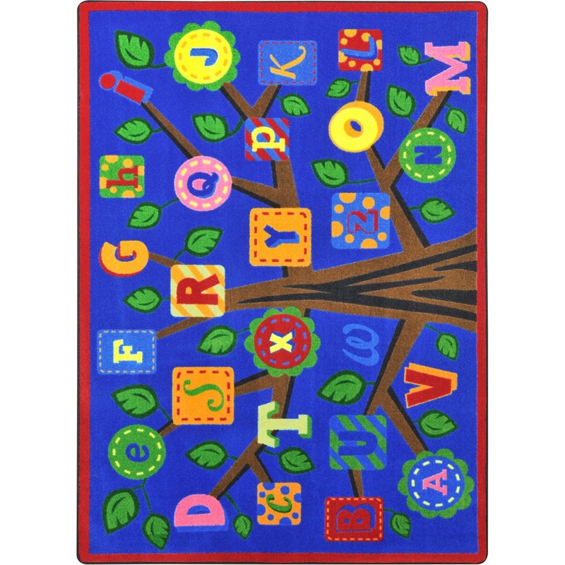 Alphabet Leaves 7’8″ x 10’9″ area rug in color Bold