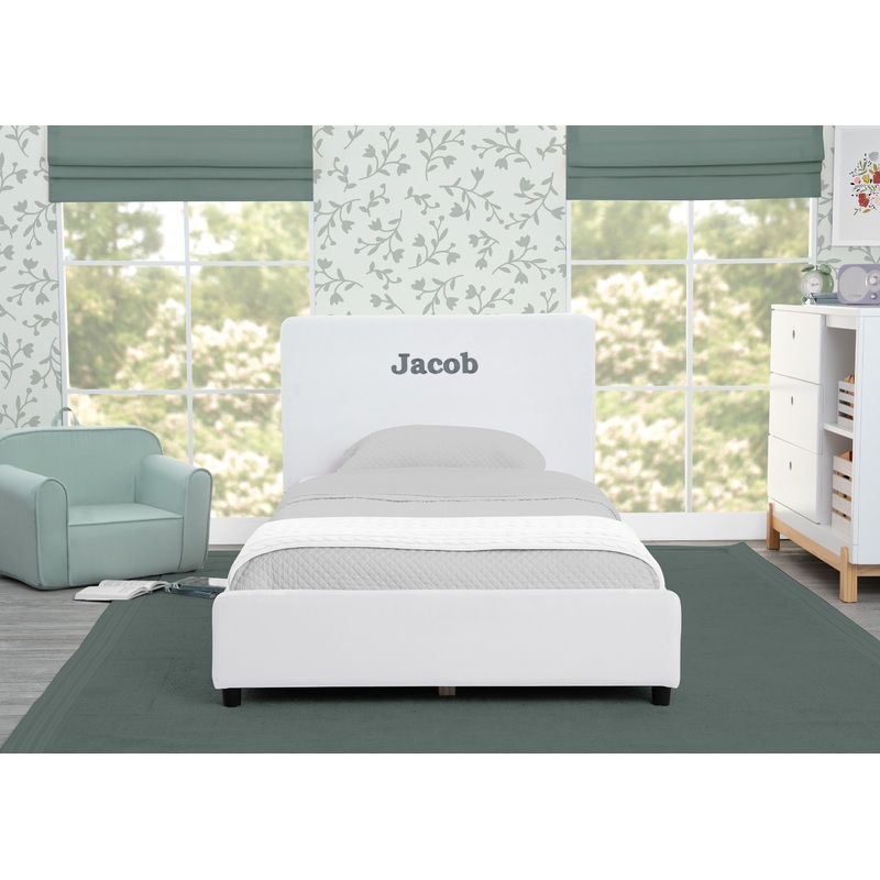 Personalized Upholstered  Twin Bed with Headboard