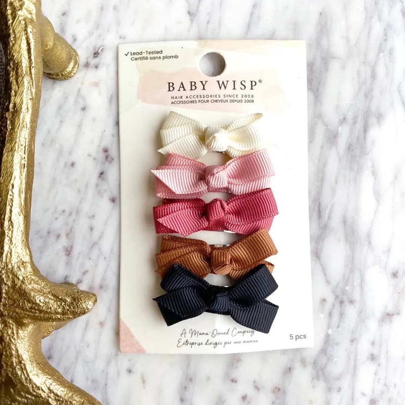 Baby Wisp Chelsea Grosgrain Bow Snap Hair Clips – Assorted Colors