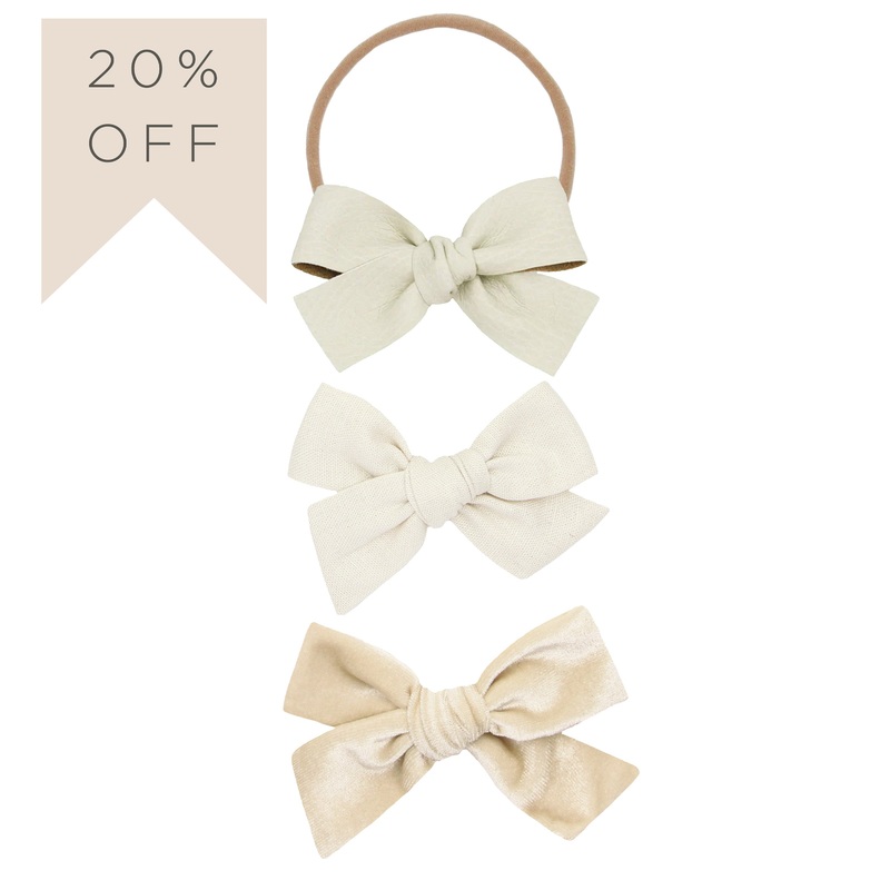 Bow 3 Pack: Ivory Headbands