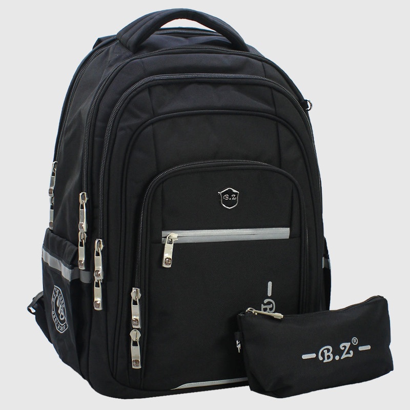 Black 20 Inches Backpack + Pencil Case