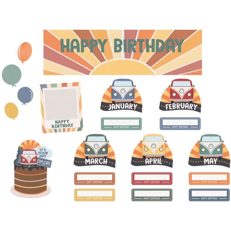 Moving Mountains Road Trip Happy Birthday Mini Bulletin Board Set