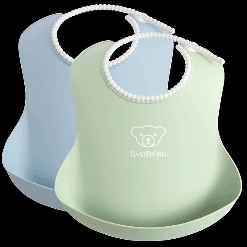 Baby Bib 2-pack – Powder green/Powder blue