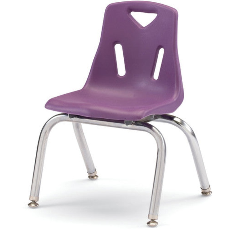 Berries Stacking Chair with Chrome-Plated Legs – 12″ Ht – Purple