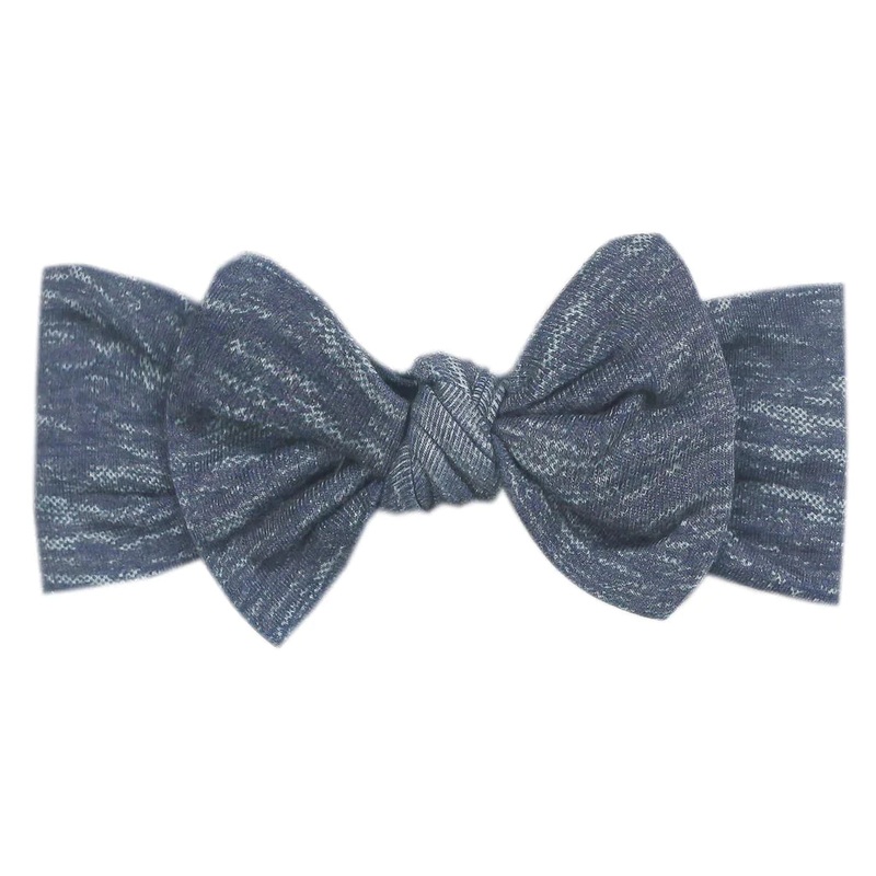 Knit Headband Bow – Denim