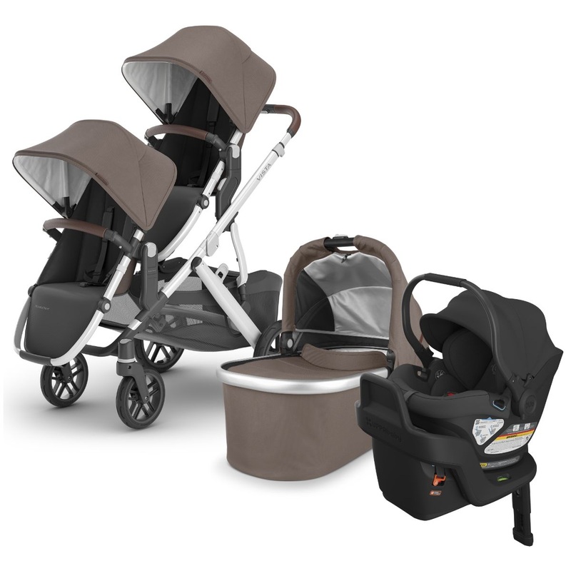 UPPAbaby VISTA V2 Double Stroller + Aria Travel System Bundle with Rumble Seat V2+ – Theo / Jake