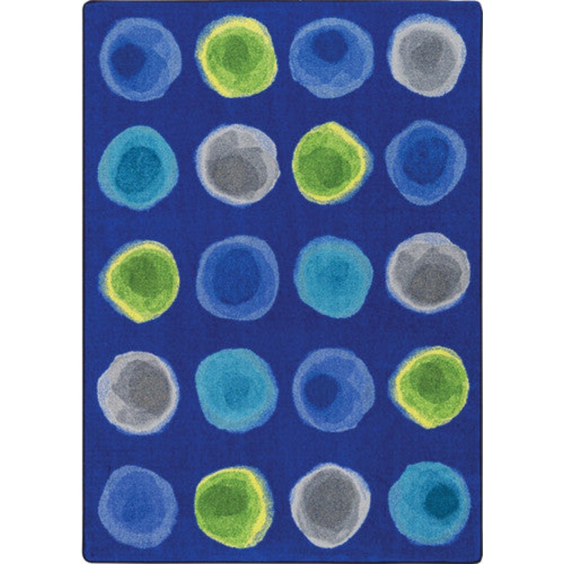 Watercolor Spots Rug, 5’4″ x 7’8″ Rectangle, Marine