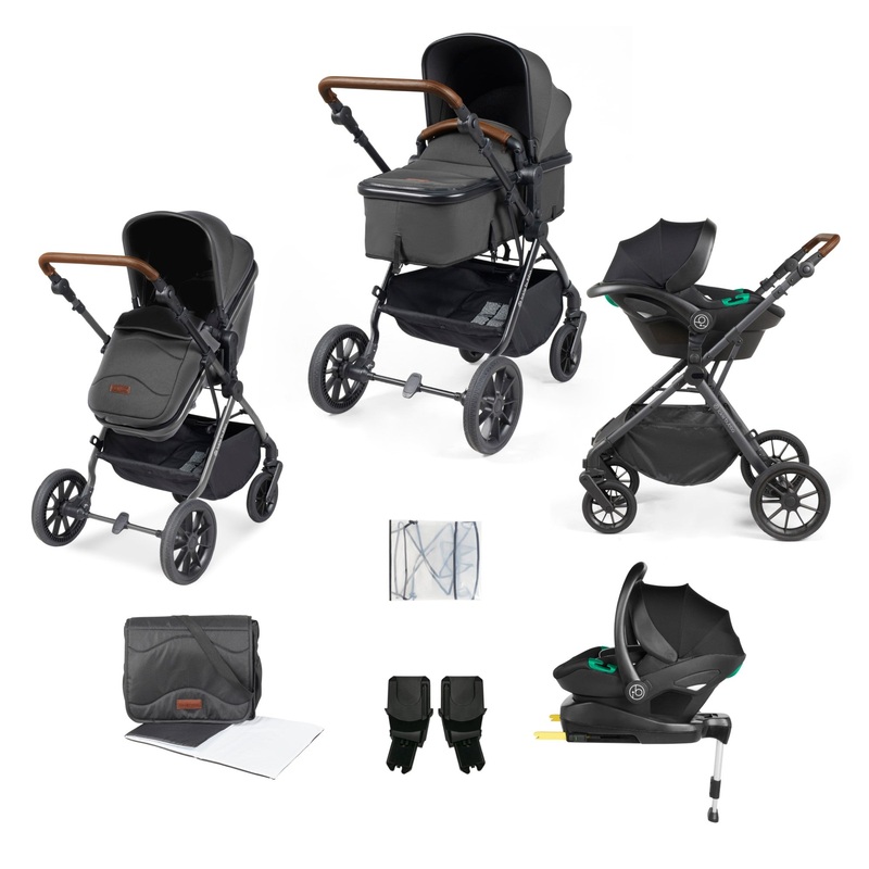 Ickle Bubba – Cosmo All in One i-Size Travel System with ISOFIX Base – Graphite/Tan