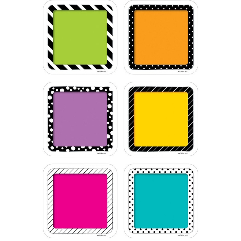 Bold & Bright Colorful Cards 3″ Designer Cut-Outs