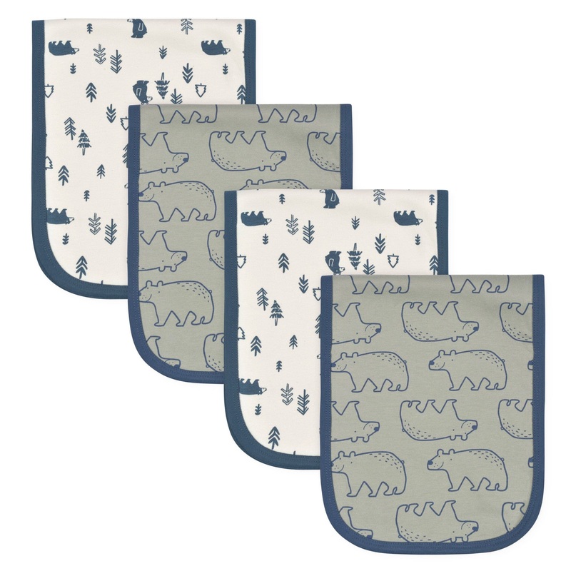 4-Pack Baby Boys Bear Burp Cloths